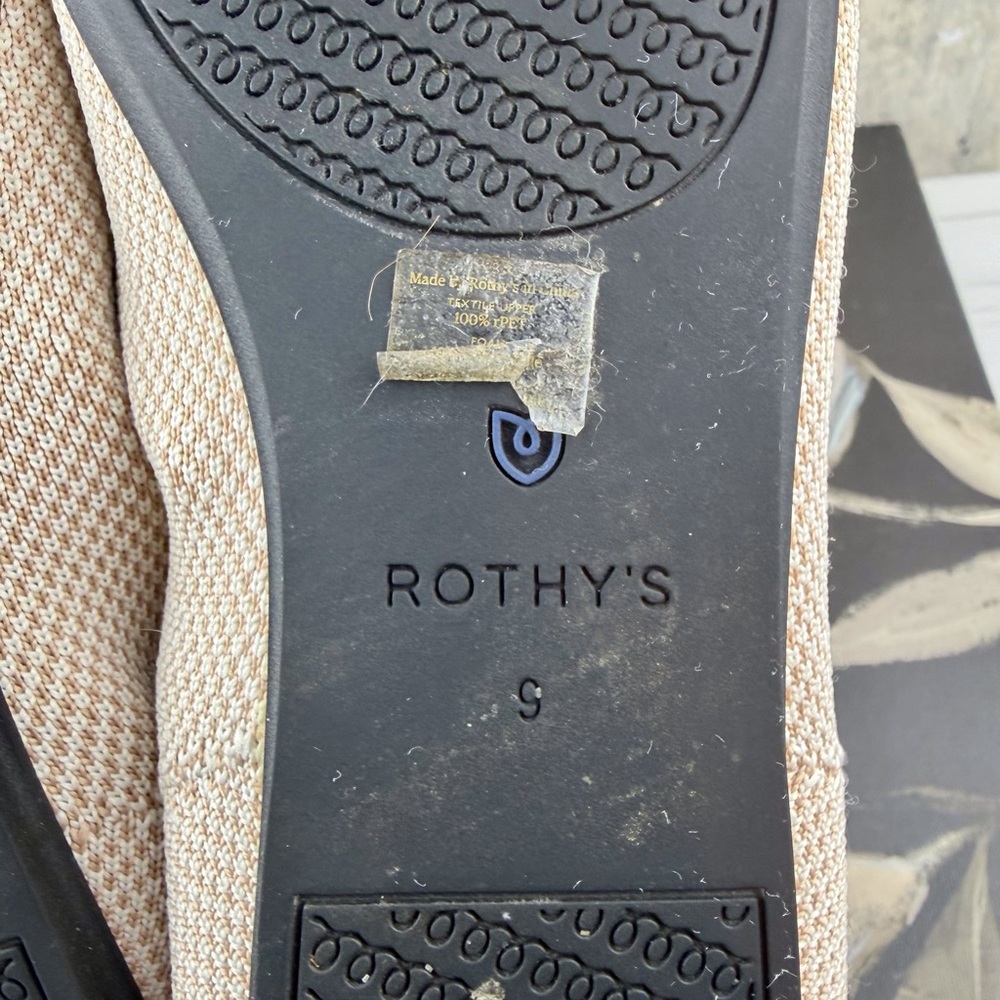 Rothy’s Cap Round Toe Ballet Flats in Black Camel Size 9. - Picture 4 of 7